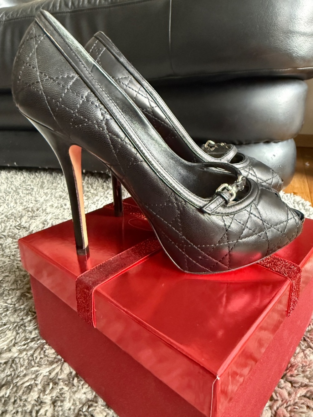 Authentic Christian Dior Black Leather Pumps – Size 37 - Picture 5 of 9